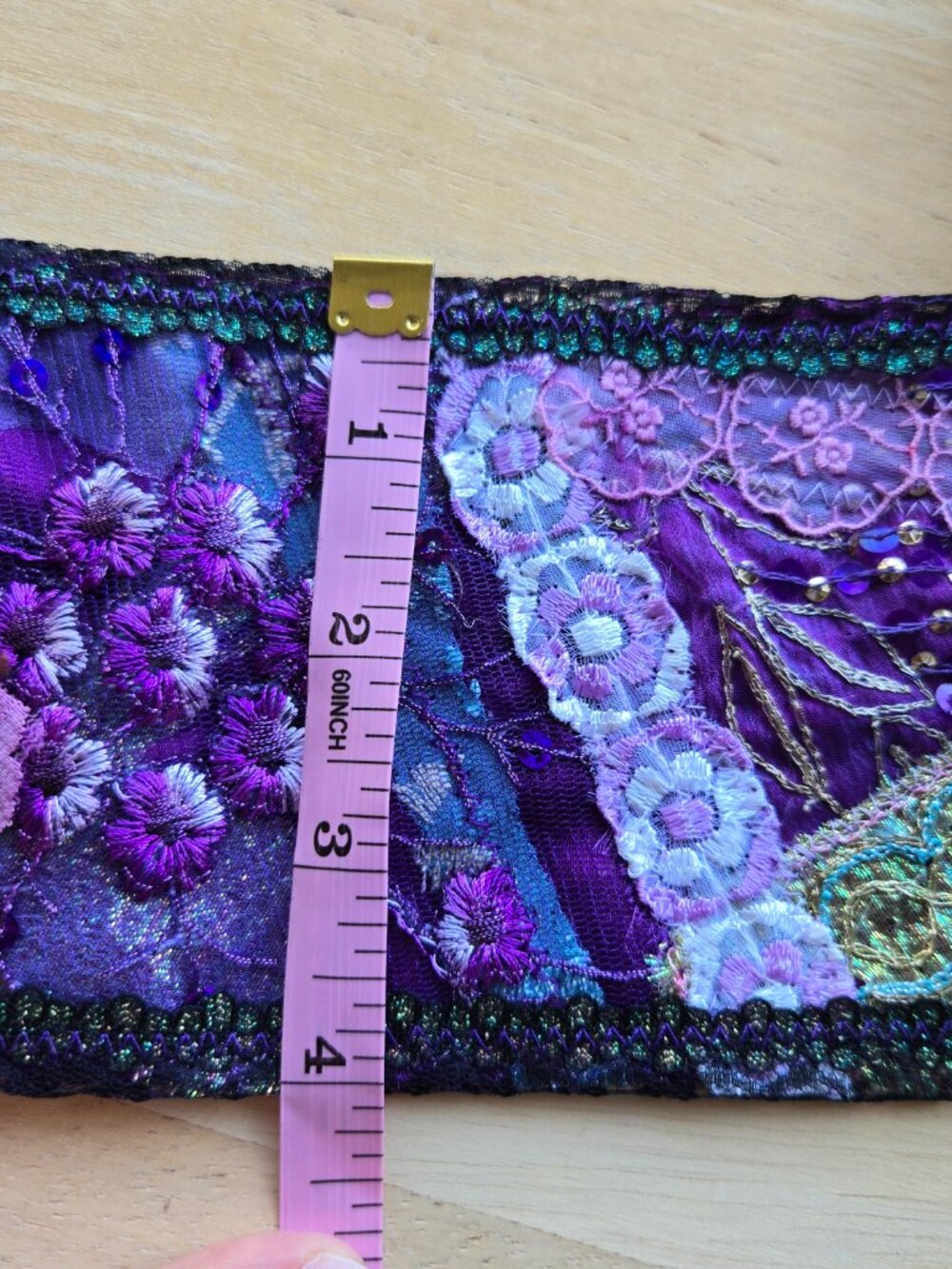 Handmade Purple and Blue Quilted Hair Sash Y2k-Style - Picture 11 of 13